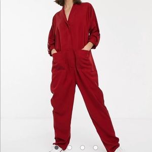 ASOS red jumpsuit size 4